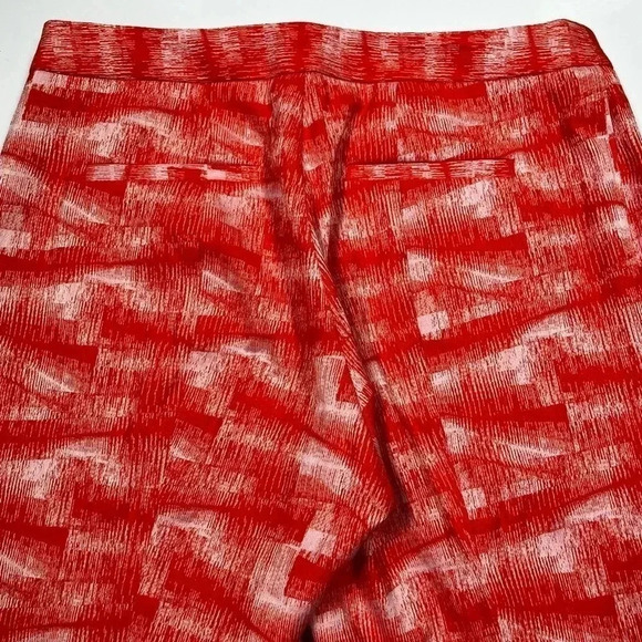 Hunter Bell Pants Orange Red White Paint Brush Ankle Cropped Slacks Size 4 - Picture 9 of 12